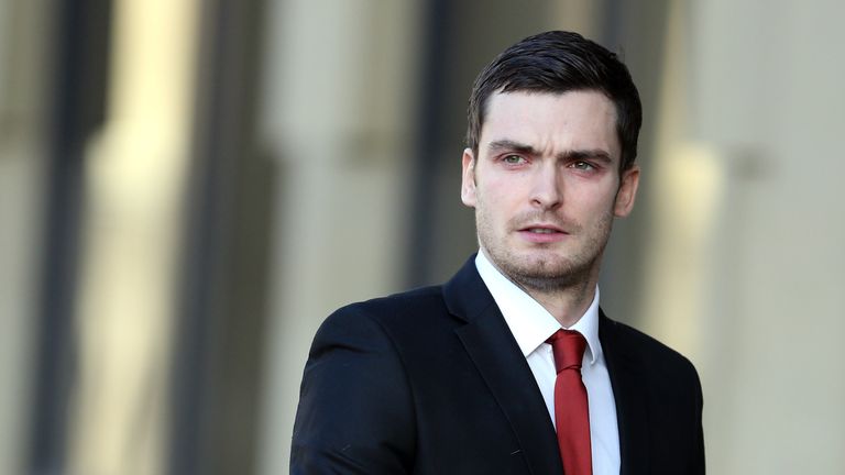Footballer Adam Johnson arrives at Bradford Crown Court for day seven of his trial