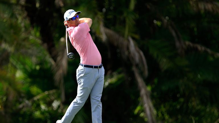 Adam Scott of Australia hits his tee shot on the eighth hole during the final round of the Honda Classic at PGA Nati