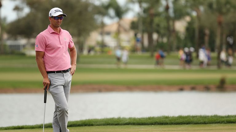 PALM BEACH GARDENS, FL - FEBRUARY 28:  Adam Scott of Australia waits to putt on the first green during the final round of the Honda Classic at PGA National