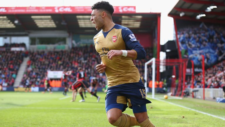 Alex Oxlade-Chamberlain enjoys Arsenal's win at Bournemouth