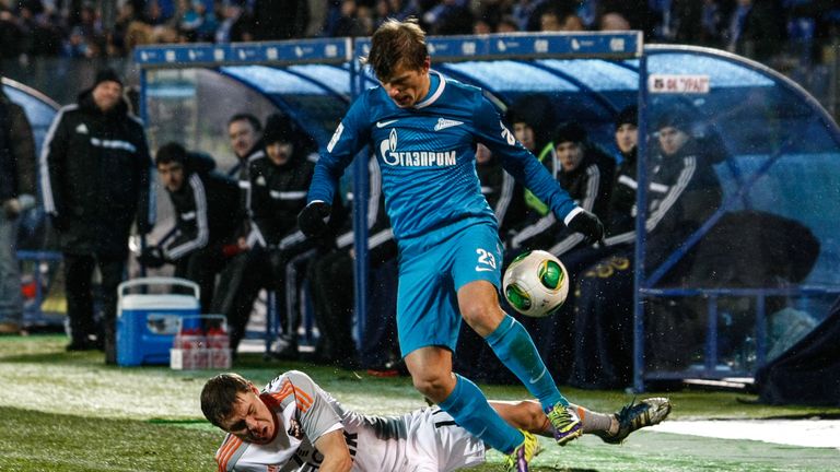 Andrey Arshavin in action on his return to Zenit St Petersburg