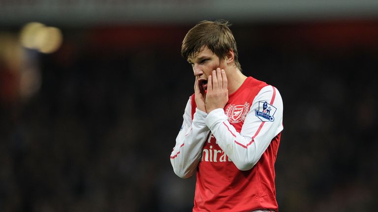 Andrey Arshavin made just two starts in his final season with Arsenal