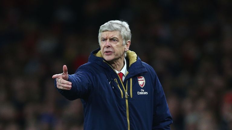  Arsene Wenger Manager of Arsenal gestures