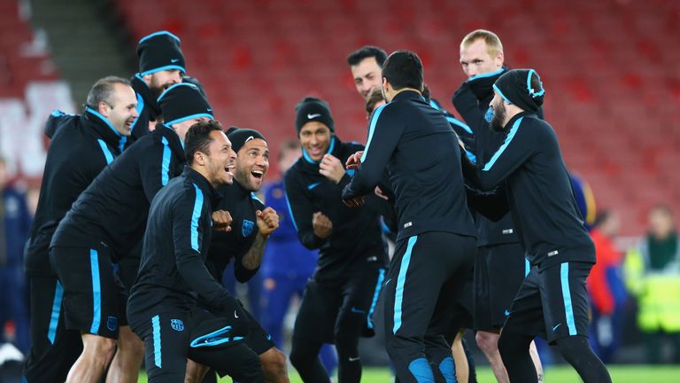 Barcelona's training session at the Emirates