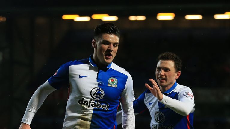 Blackburn Rovers' Ben Marshall scores the opening goal against Fulham from penalty spot, Sky Bet Championship, Ewood Park