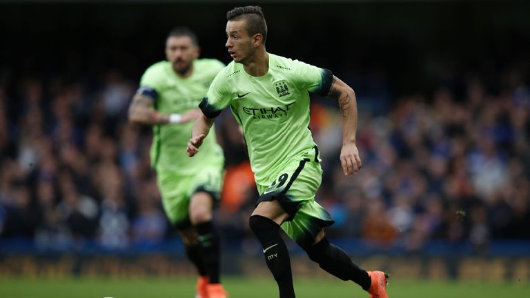 Manchester City'  Bersant Celina during the English FA Cup fifth round football match against Chelsea at Stamford Bridge in London on February 21, 2016