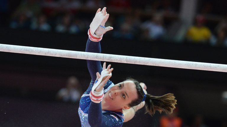 Bronze medalist Britain's Beth Tweddle performs during the women's uneven bars of the artistic gymnastics event of the London Olympic Games on August 6, 20