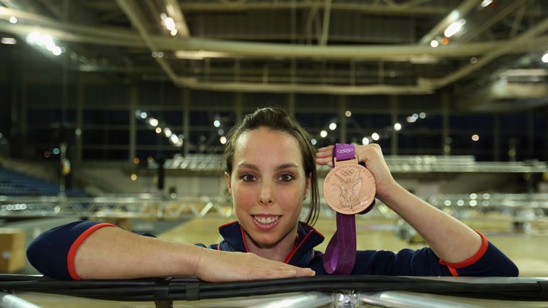 Olympic gymnast Beth Tweddle poses in the  Emirates Arena Glasgow