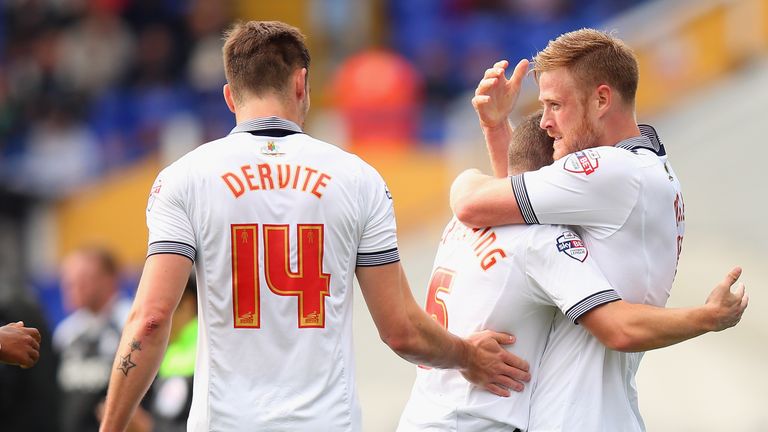 Bolton celebrate Jay Spearing's goal.