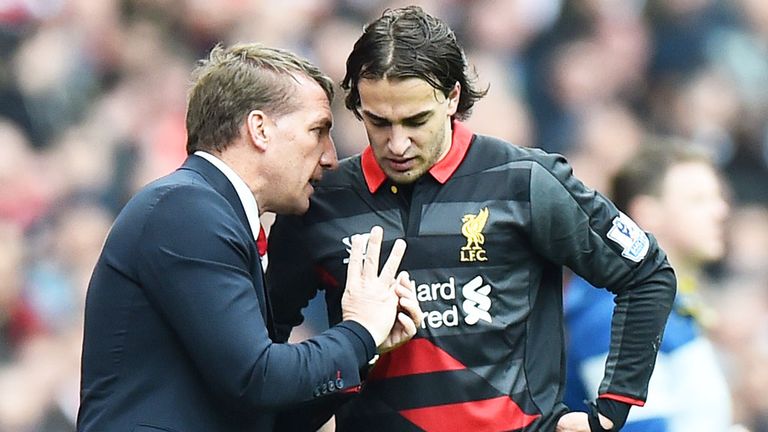 Former Liverpool boss Brendan Rodgers with Lazar Markovic