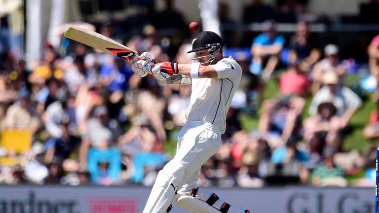 Brendon McCullum hits out as he smashed the fastest century in Test history from just 54 balls