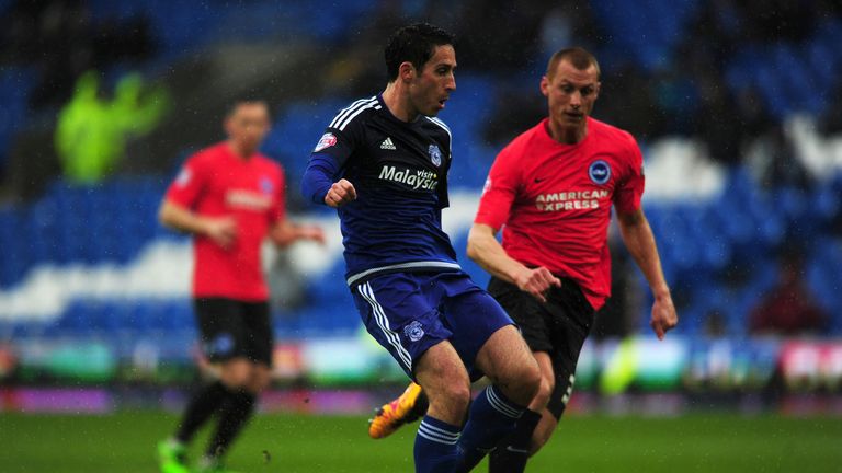 Peter Whittingham of Cardiff scores his side's first goal against Brighton