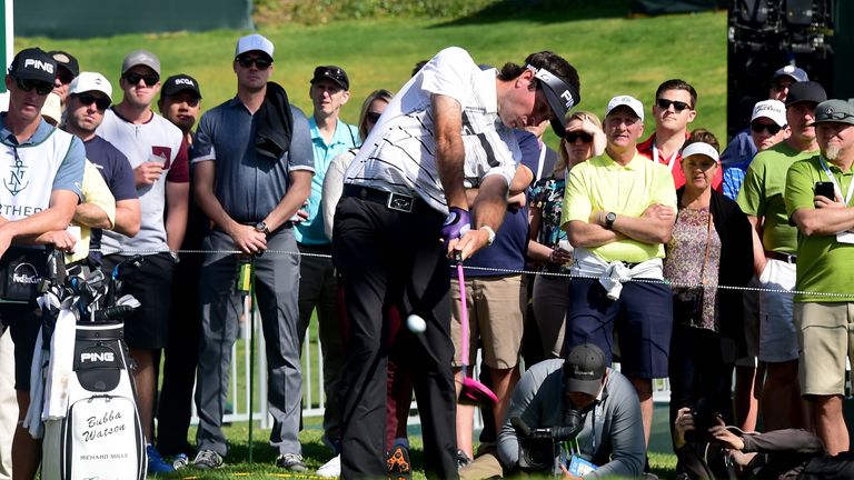 Bubba Watson on day three of the 2016 Northern Trust Open at the Riviera Country Club 