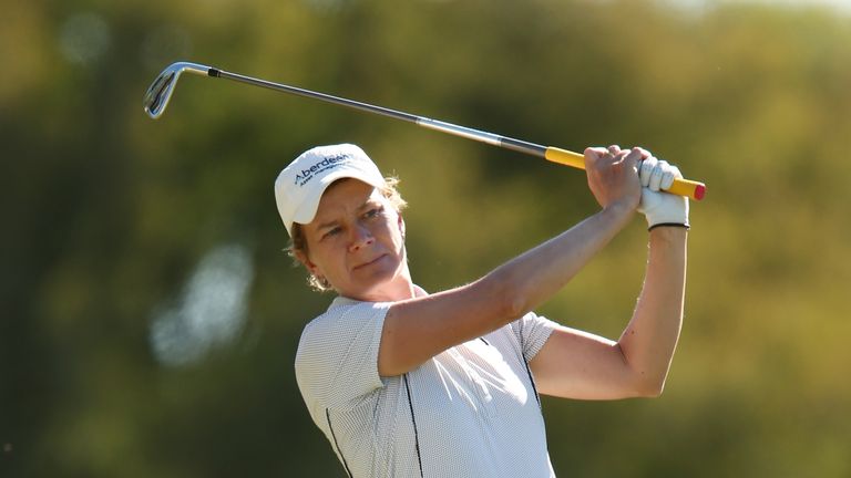 Catriona Matthew struggled to a 73, but remains just two shots off the pace