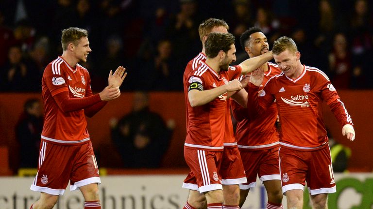 Aberdeen's Jonny Hayes celebrates his goal 