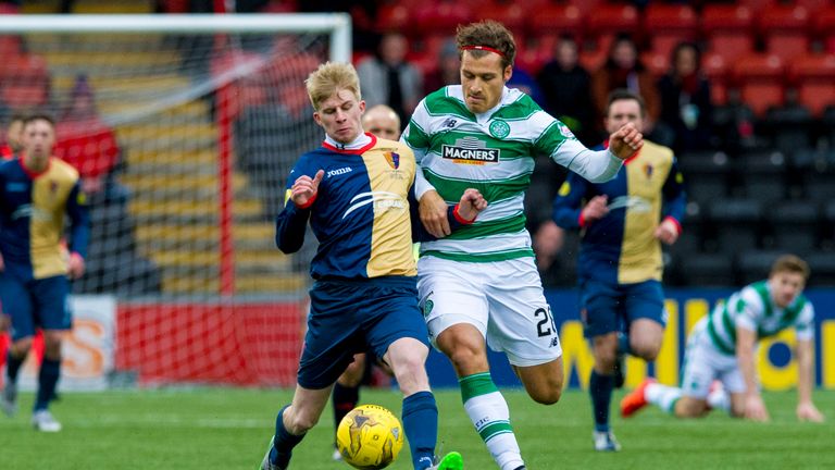 East Kilbride's Jack Smith (left) takes on Erik Sviatchenko