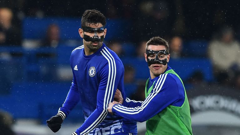 Diego Costa and Cesar Azpilicueta wore face masks against Newcastle