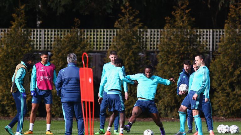 Hiddink takes training at the club's Cobham base