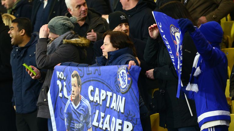 Chelsea fans were in full support of captain John Terry at Vicarage Road