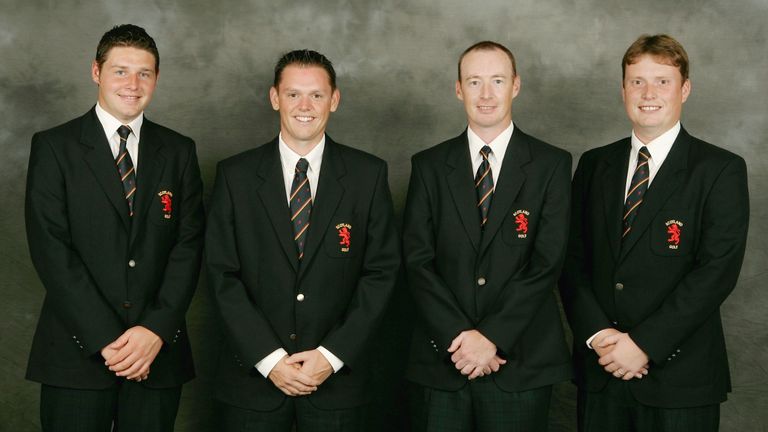 (L-R) George Murray, Jamie McLeary, Captain Craig Watson and Stuart Wilson of the Scottish team