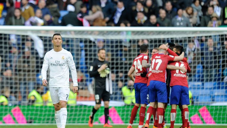Cristiano Ronaldo of Real Madrid walks away