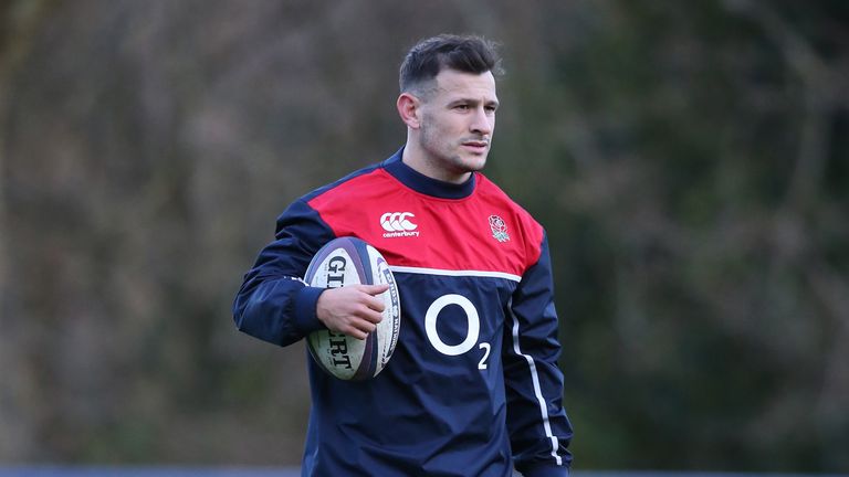 BAGSHOT, ENGLAND - FEBRUARY 02:  Danny Care looks on during the England training session held at Pennyhill Park on February 2, 2016 in Bagshot, England.  (