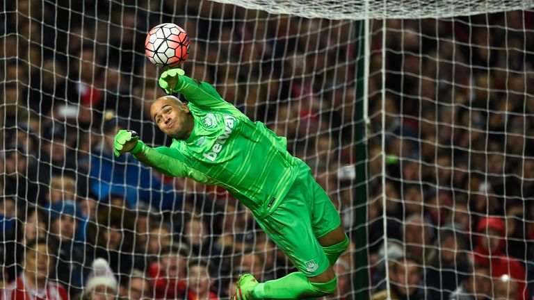 West Ham goalkeeper Darren Randolph makes a save