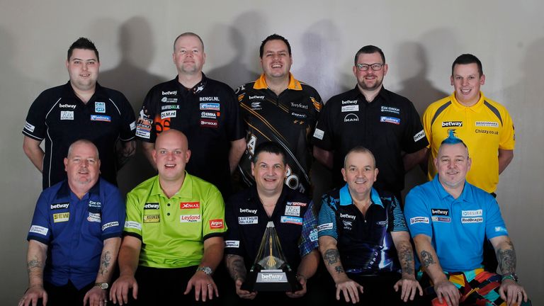 Premier League darts group picture [by Lawrence Lustig]