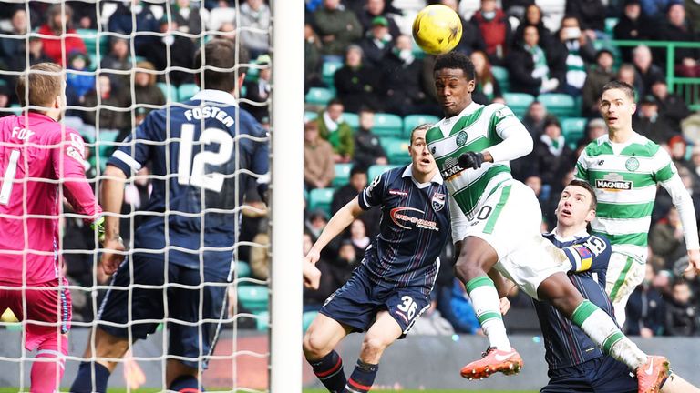 Dedryck Boyata scores Celtic's second goal against Ross County