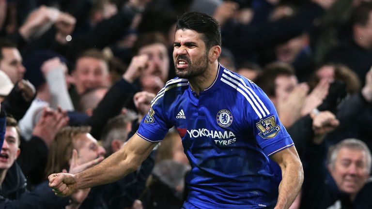 Chelsea's Diego Costa celebrates scoring his side's first goal