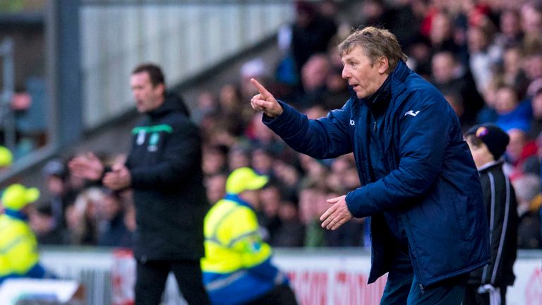 East Kilbride manager Billy Ogilvie shouts instructions to his players