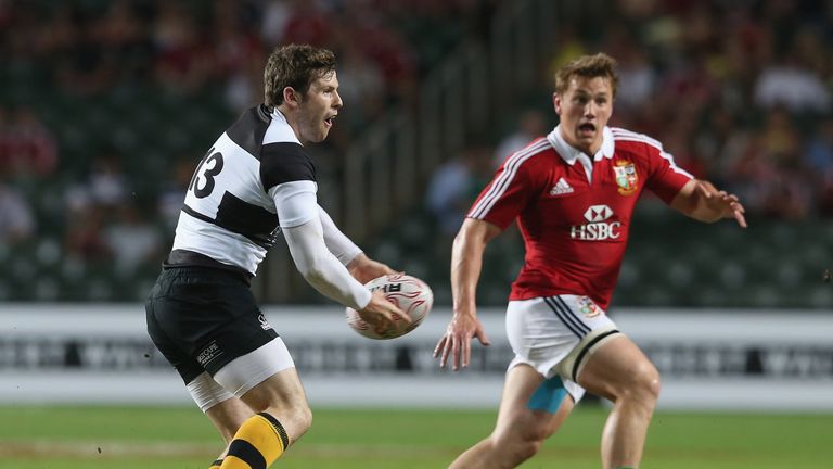 Elliot Daly in action for the Barbarians against the Lions