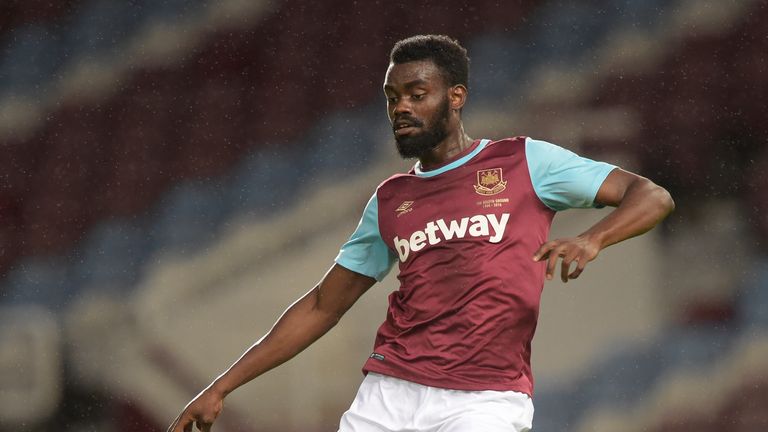 Emmanuel Onariase of West Ham United in action during a Premier League U21 match against Newcastle 
