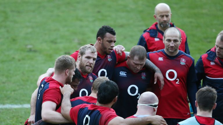 The England pack were put through an intense session ahead of their trip to Italy