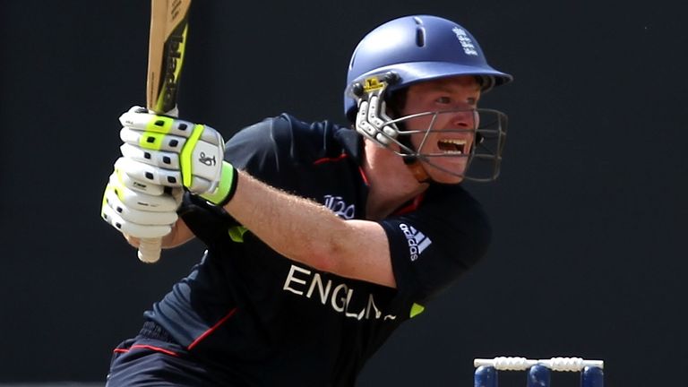 Eoin Morgan goes on the offensive at the Guyana National Stadium Cricket Ground