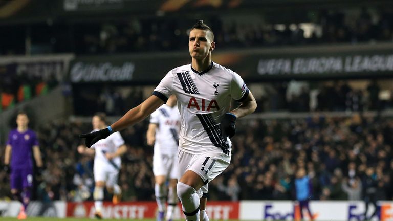Tottenham Hotspur's Erik Lamela celebrates 