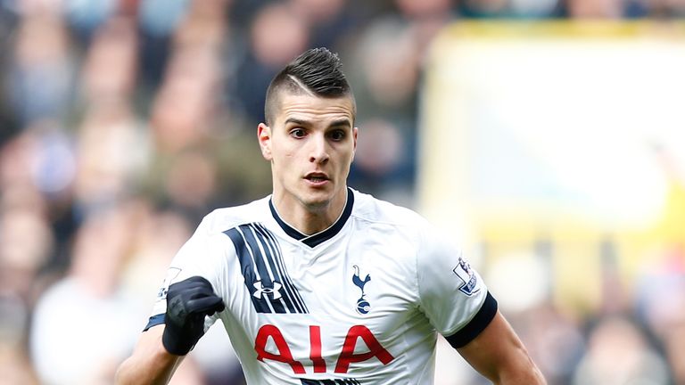 Erik Lamela of Tottenham Hotspur in action against Swansea City