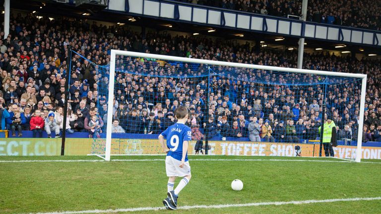 George scored in front of the Gladwys Street End during Everton's home game against Swansea