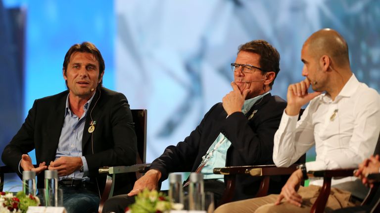 Capello (r) says it is imperative Conte (l) can communicate with the Chelsea players
