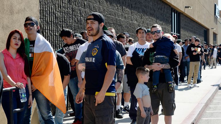Hundreds of fans turned up to the hastily-arranged press conference at the UFC's gym in Torrance, California