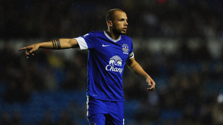 Everton player Johnny Heitinga reacts during the Capital One Cup Third Round match between Leeds and Everton