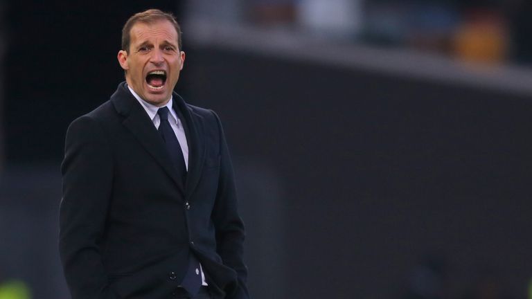 Juventus' coach Massimiliano Allegri reacts during the Italian Serie A match