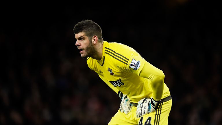 Fraser Forster of Southampton in action during the Premier League match against Southampton