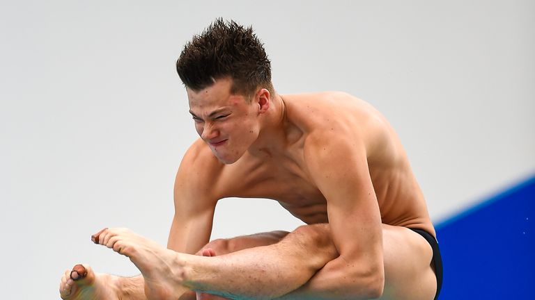 Freddy Woodward of Great Britain competes in the men's 3m  springboard preliminary at the 2016 Diving World Cup in Rio de Janeiro