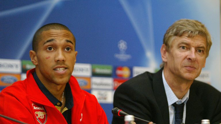 Gael Clichy (L) spent eight years as part of Wenger's squad at Arsenal