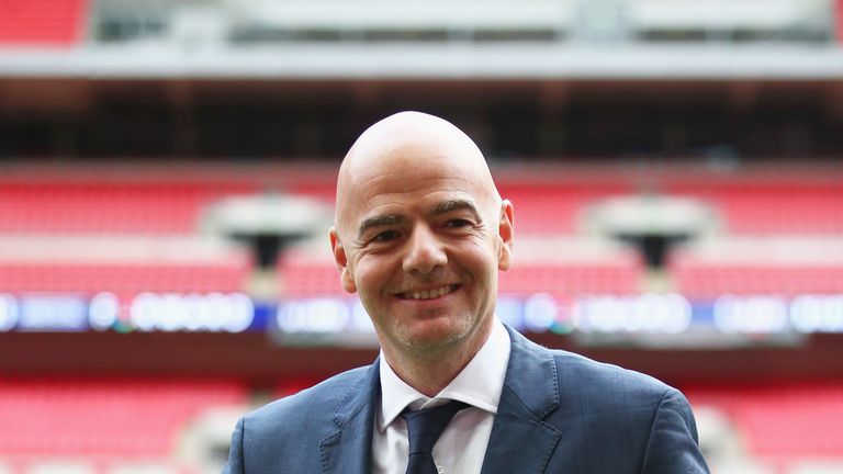 LONDON, ENGLAND - FEBRUARY 01:  FIFA Presidential candidate Gianni Infantino poses after his press conference at Wembley Stadium on February 1, 2016 in Lon