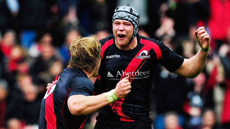 Edinburgh's Grant Gilchrist (r) could miss the rest of the season