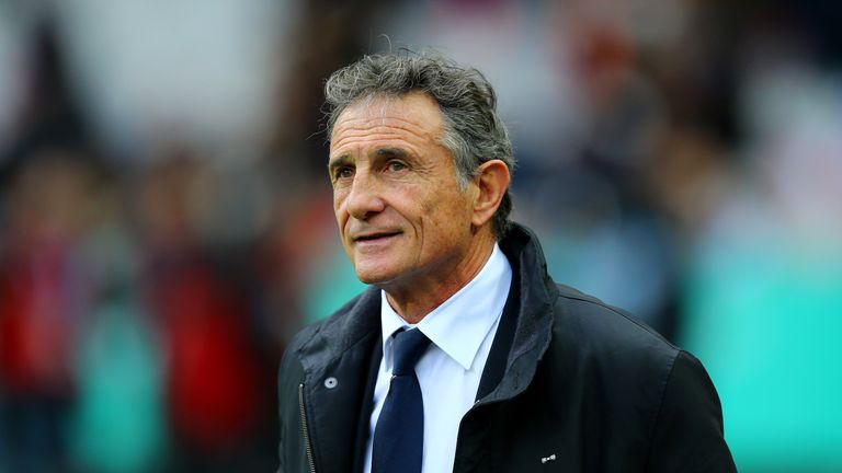 PARIS, FRANCE - FEBRUARY 06:  Guy Noves, Head Coach of France looks on during the RBS Six Nations match between France and Italy