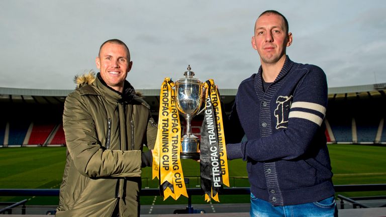 Rangers striker Kenny Miller (left) and Peterhead's Graeme Smith (right) will play for the Petrofac Cup at Hampden on April 10
