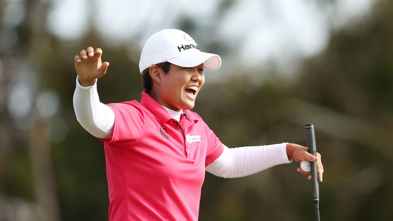 Haru Nomura of Japan celebrates after winning the Australian Open